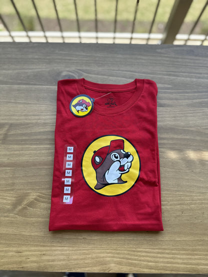 Buc-ee's バッキーズ プリント Tシャツ（赤×ロゴ）